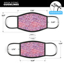 Red and Purple Paint Mix with White Snowflakes  - Made in USA Mouth Cover Unisex Anti-Dust Cotton Blend Reusable & Washable Face Mask with Adjustable Sizing for Adult or Child