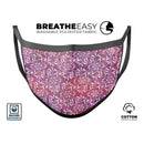 Red and Purple Paint Mix with White Snowflakes  - Made in USA Mouth Cover Unisex Anti-Dust Cotton Blend Reusable & Washable Face Mask with Adjustable Sizing for Adult or Child