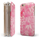 Red and White Floral Damask Pattern iPhone 6/6s or 6/6s Plus 2-Piece Hybrid INK-Fuzed Case