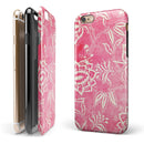Red and White Floral Damask Pattern iPhone 6/6s or 6/6s Plus 2-Piece Hybrid INK-Fuzed Case