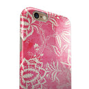 Red and White Floral Damask Pattern iPhone 6/6s or 6/6s Plus 2-Piece Hybrid INK-Fuzed Case