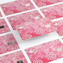 Red and White Floral Damask Pattern - Premium Protective Decal Skin-Kit for the Apple Credit Card