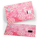 Red and White Floral Damask Pattern - Premium Protective Decal Skin-Kit for the Apple Credit Card