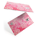 Red and White Floral Damask Pattern - Premium Protective Decal Skin-Kit for the Apple Credit Card