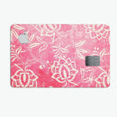 Red and White Floral Damask Pattern - Premium Protective Decal Skin-Kit for the Apple Credit Card