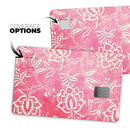 Red and White Floral Damask Pattern - Premium Protective Decal Skin-Kit for the Apple Credit Card