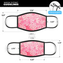 Red and White Floral Damask Pattern - Made in USA Mouth Cover Unisex Anti-Dust Cotton Blend Reusable & Washable Face Mask with Adjustable Sizing for Adult or Child