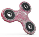 Red and White Floral Damask Pattern Full-Body Fidget Spinner Skin-Kit