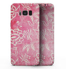 Red and White Floral Damask Pattern - Samsung Galaxy S8 Full-Body Skin Kit