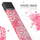 Red and White Floral Damask Pattern - Premium Decal Protective Skin-Wrap Sticker compatible with the Juul Labs vaping device