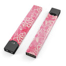 Red and White Floral Damask Pattern - Premium Decal Protective Skin-Wrap Sticker compatible with the Juul Labs vaping device