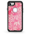 Red and White Floral Damask Pattern - iPhone 7 or 8 OtterBox Case & Skin Kits