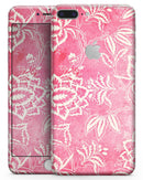 Red and White Floral Damask Pattern - Skin-kit for the iPhone 8 or 8 Plus