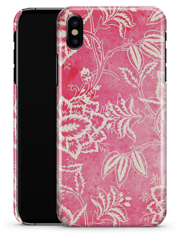 Red and White Floral Damask Pattern - iPhone X Clipit Case