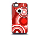 Red and White Layered Vector Circles Skin for the iPhone 5c OtterBox Commuter Case
