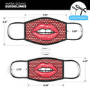 Red and White Polka Luscious Lips 2 - Made in USA Mouth Cover Unisex Anti-Dust Cotton Blend Reusable & Washable Face Mask with Adjustable Sizing for Adult or Child