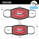 Red and White Polka Luscious Lips - Made in USA Mouth Cover Unisex Anti-Dust Cotton Blend Reusable & Washable Face Mask with Adjustable Sizing for Adult or Child
