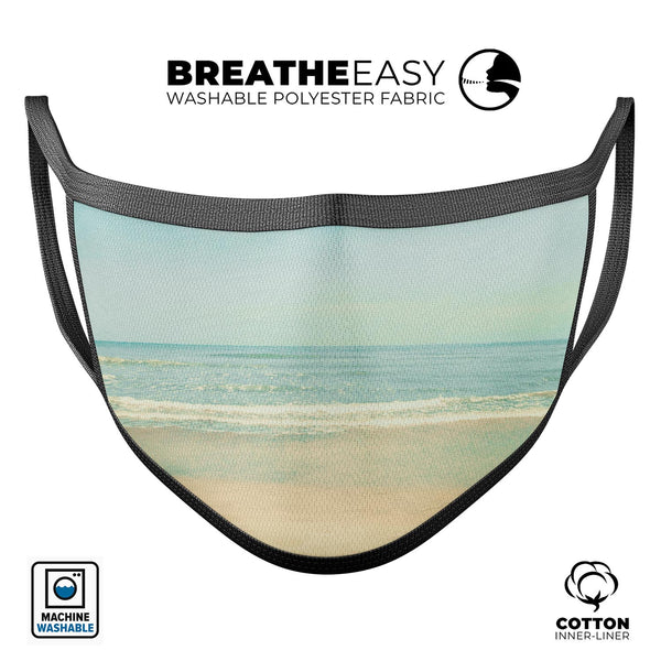 Relaxed Beach - Made in USA Mouth Cover Unisex Anti-Dust Cotton Blend Reusable & Washable Face Mask with Adjustable Sizing for Adult or Child