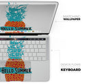 Retro Hello Summer Pineapple v2 - Skin Decal Wrap Kit Compatible with the Apple MacBook Pro, Pro with Touch Bar or Air (11", 12", 13", 15" & 16" - All Versions Available)