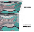 Retro Summer Mint and Coral - Skin Decal Wrap Kit Compatible with the Apple MacBook Pro, Pro with Touch Bar or Air (11", 12", 13", 15" & 16" - All Versions Available)