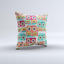 Retro Boombox Pattern ink-Fuzed Decorative Throw Pillow