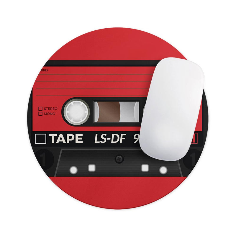 Retro Cassette Tape V1// WaterProof Rubber Foam Backed Anti-Slip Mouse Pad for Home Work Office or Gaming Computer Desk