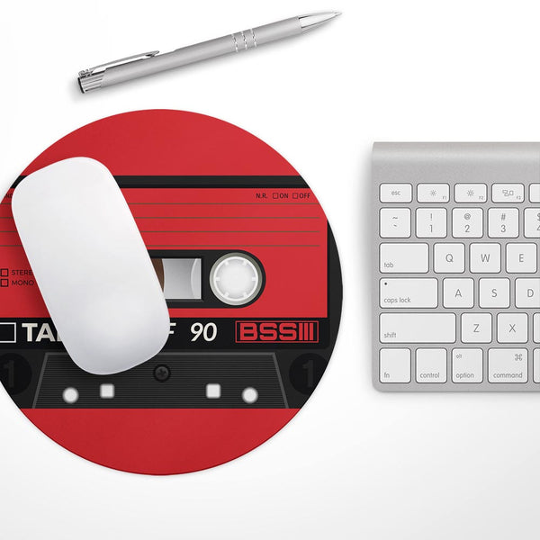Retro Cassette Tape V1// WaterProof Rubber Foam Backed Anti-Slip Mouse Pad for Home Work Office or Gaming Computer Desk
