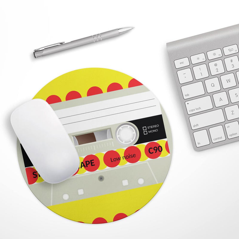 Retro Cassette Tape V6// WaterProof Rubber Foam Backed Anti-Slip Mouse Pad for Home Work Office or Gaming Computer Desk