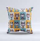 Retro Cats with Accessories ink-Fuzed Decorative Throw Pillow