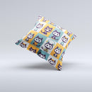 Retro Cats with Accessories ink-Fuzed Decorative Throw Pillow