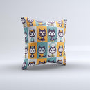 Retro Cats with Accessories ink-Fuzed Decorative Throw Pillow