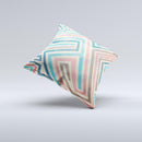 Retro Colored Maze Pattern Ink-Fuzed Decorative Throw Pillow