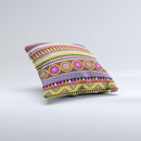 Retro Colored Modern Aztec Pattern V63 ink-Fuzed Decorative Throw Pillow
