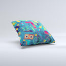 Retro Colorful Hipster Pattern V2 ink-Fuzed Decorative Throw Pillow