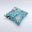 Retro Colorful Hipster Pattern V2 ink-Fuzed Decorative Throw Pillow