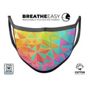 Retro Geometric - Made in USA Mouth Cover Unisex Anti-Dust Cotton Blend Reusable & Washable Face Mask with Adjustable Sizing for Adult or Child
