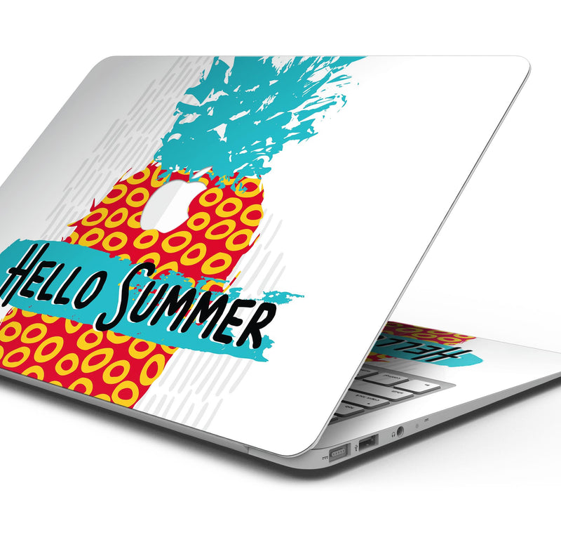 Retro Hello Summer Pineapple v2 - Skin Decal Wrap Kit Compatible with the Apple MacBook Pro, Pro with Touch Bar or Air (11", 12", 13", 15" & 16" - All Versions Available)