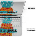 Retro Hello Summer Pineapple v2 - Skin Decal Wrap Kit Compatible with the Apple MacBook Pro, Pro with Touch Bar or Air (11", 12", 13", 15" & 16" - All Versions Available)
