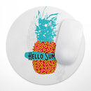 Retro Hello Summer Pineapple v2// WaterProof Rubber Foam Backed Anti-Slip Mouse Pad for Home Work Office or Gaming Computer Desk