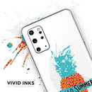 Retro Hello Summer Pineapple v2 - Premium Vinyl Skin Decal for Samsung Galaxy S25 Ultra, S24, S23, S22 & All Galaxy S Models