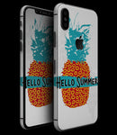 Retro Hello Summer Pineapple v2 - iPhone XS MAX, XS/X, 8/8+, 7/7+, 5/5S/SE Skin-Kit (All iPhones Available)