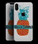 Retro Hello Summer Pineapple v2 - iPhone XS MAX, XS/X, 8/8+, 7/7+, 5/5S/SE Skin-Kit (All iPhones Available)