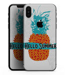 Retro Hello Summer Pineapple v2 - iPhone XS MAX, XS/X, 8/8+, 7/7+, 5/5S/SE Skin-Kit (All iPhones Available)