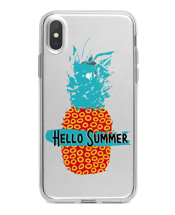 Retro Hello Summer Pineapple v2 - Crystal Clear Hard Case for the iPhone XS MAX, XS & More (ALL AVAILABLE)
