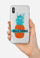 Retro Hello Summer Pineapple v2 - Crystal Clear Hard Case for the iPhone XS MAX, XS & More (ALL AVAILABLE)