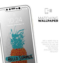 Retro Hello Summer Pineapple v2 - Protective Skin Wrap & Decal – Compatible with iPhone SE to iPhone 17 Pro Max (All Models)