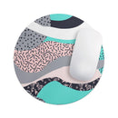 Retro Summer Mint and Coral// WaterProof Rubber Foam Backed Anti-Slip Mouse Pad for Home Work Office or Gaming Computer Desk