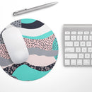 Retro Summer Mint and Coral// WaterProof Rubber Foam Backed Anti-Slip Mouse Pad for Home Work Office or Gaming Computer Desk