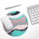Retro Summer Mint and Coral// WaterProof Rubber Foam Backed Anti-Slip Mouse Pad for Home Work Office or Gaming Computer Desk