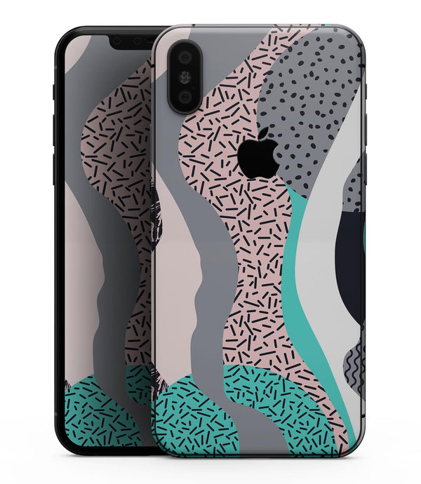 Retro Summer Mint and Coral - iPhone XS MAX, XS/X, 8/8+, 7/7+, 5/5S/SE Skin-Kit (All iPhones Available)
